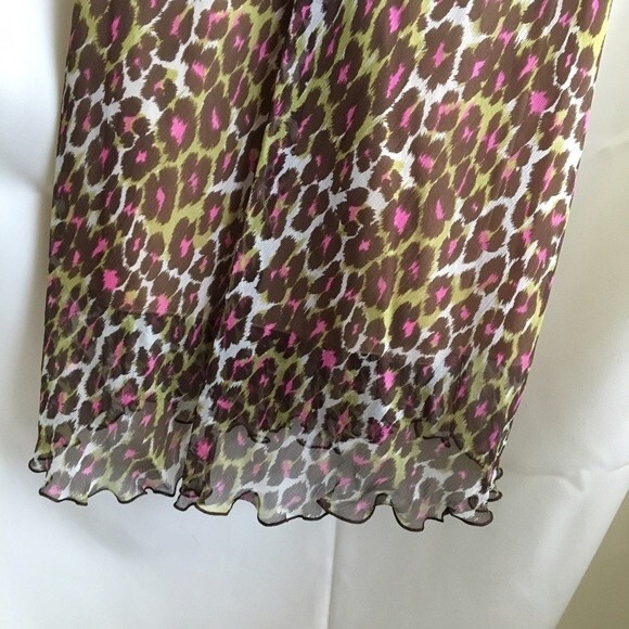 Trina Turk 100% Silk Brown Animal Print Sleeveless Dress 6 NEW - Picture 6 of 11